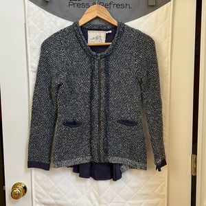 Angel of the North Blue and Grey Knit Cardigan Sweater, Size XXSP